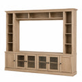 TV-Schrank-Set aus Holz und Glas Beige 200cm x 180cm x 40cm