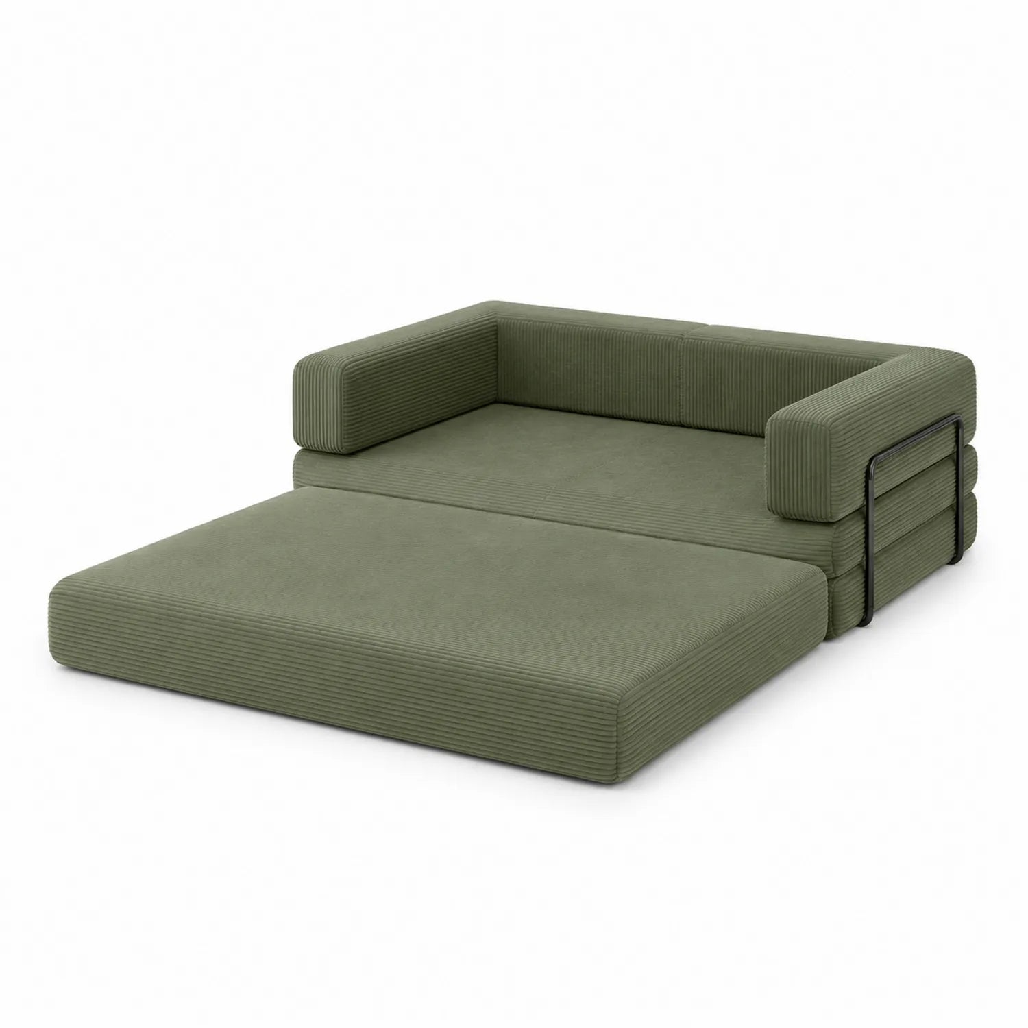 Cord Schlafsofa Grün 200x140 cm