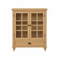 Sideboard aus Eichenholz mit Glastüren und Schublade 120x80x40cm