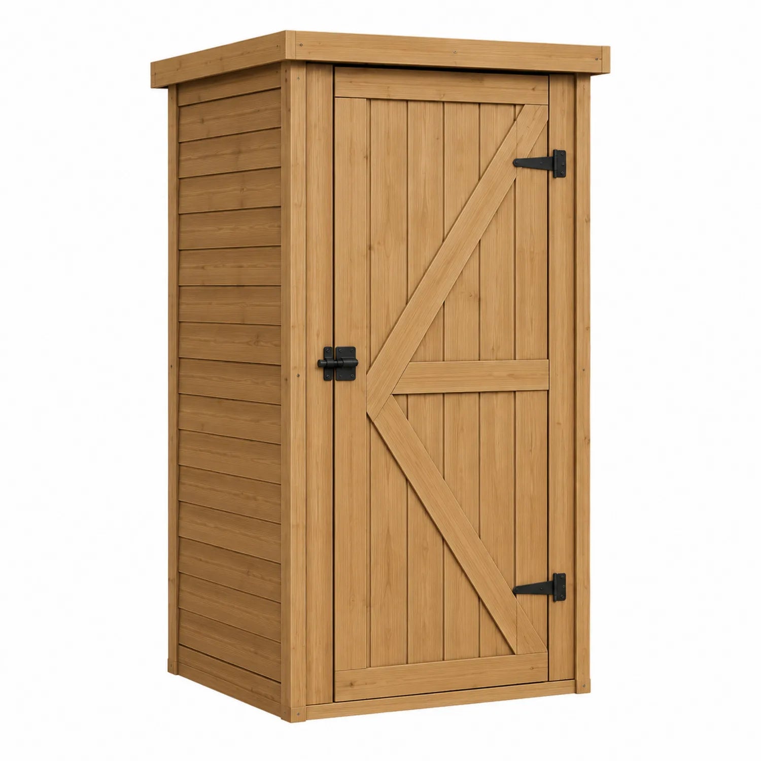 Garten Geräteschrank Holz Hellbraun 75x50x175cm