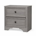 Grau Holz Nachttisch mit 2 Schubladen 60x40x55cm