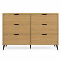 Holz Kommode mit 6 Schubladen und Metallbeinen