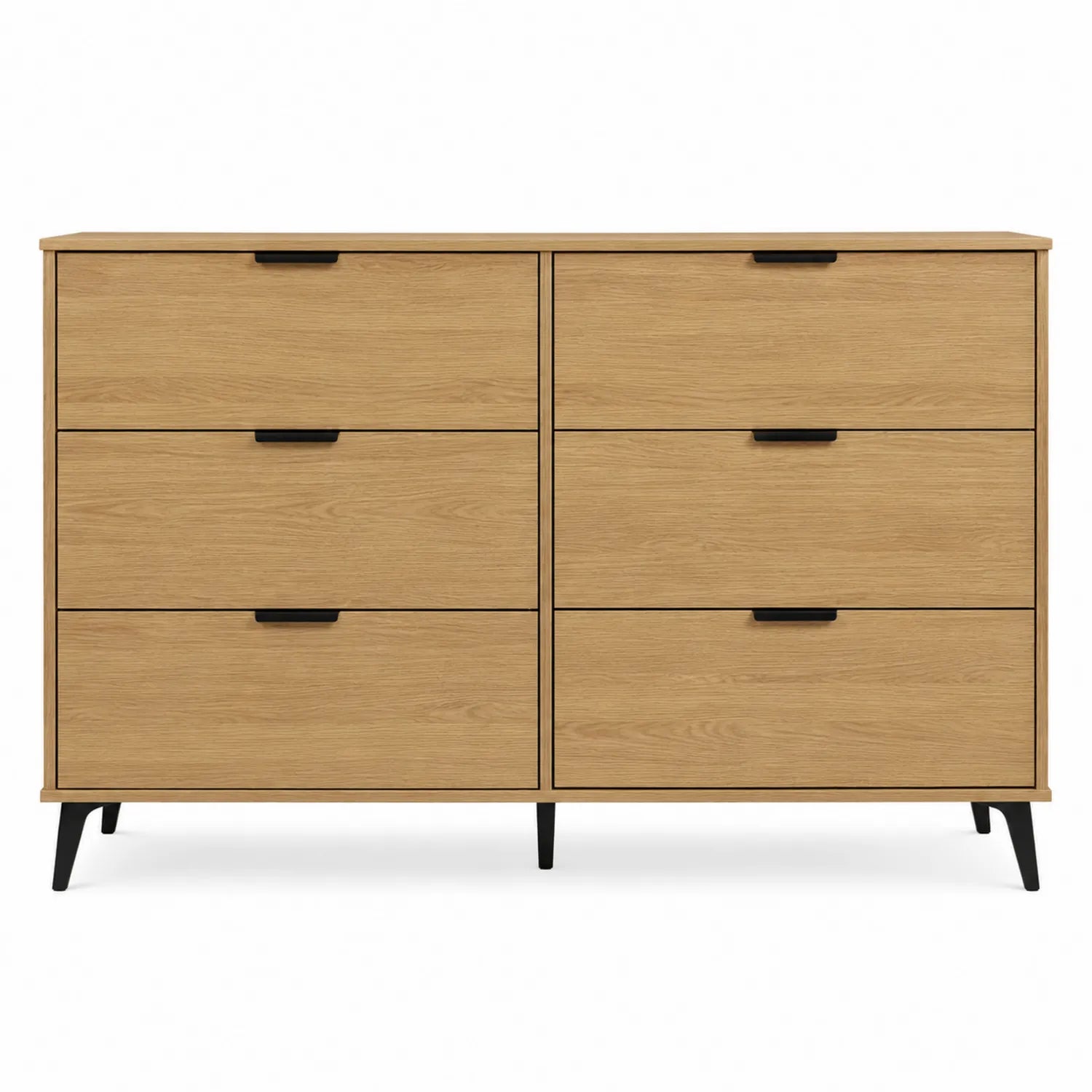 Holz Kommode mit 6 Schubladen und Metallbeinen