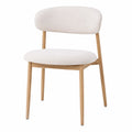 Esszimmerstuhl aus Stoff und Eichenholz in Beige