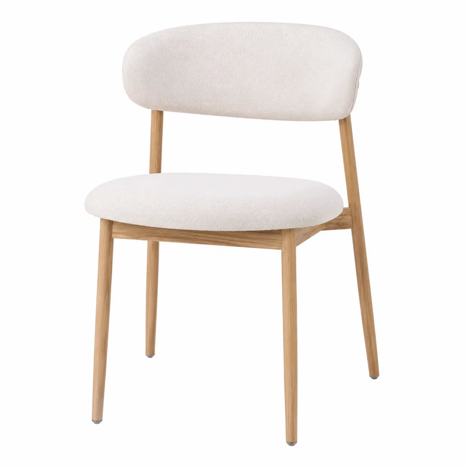 Esszimmerstuhl aus Stoff und Eichenholz in Beige