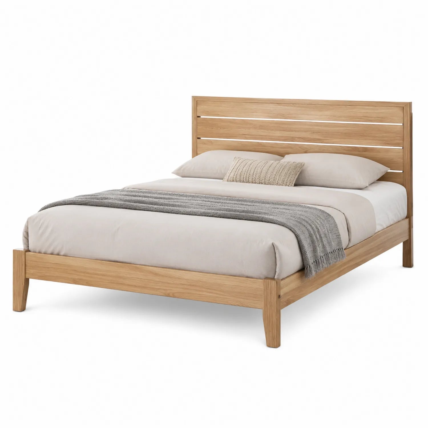 Doppelbett aus Eichenholz mit Kopfteil 200x160 cm
