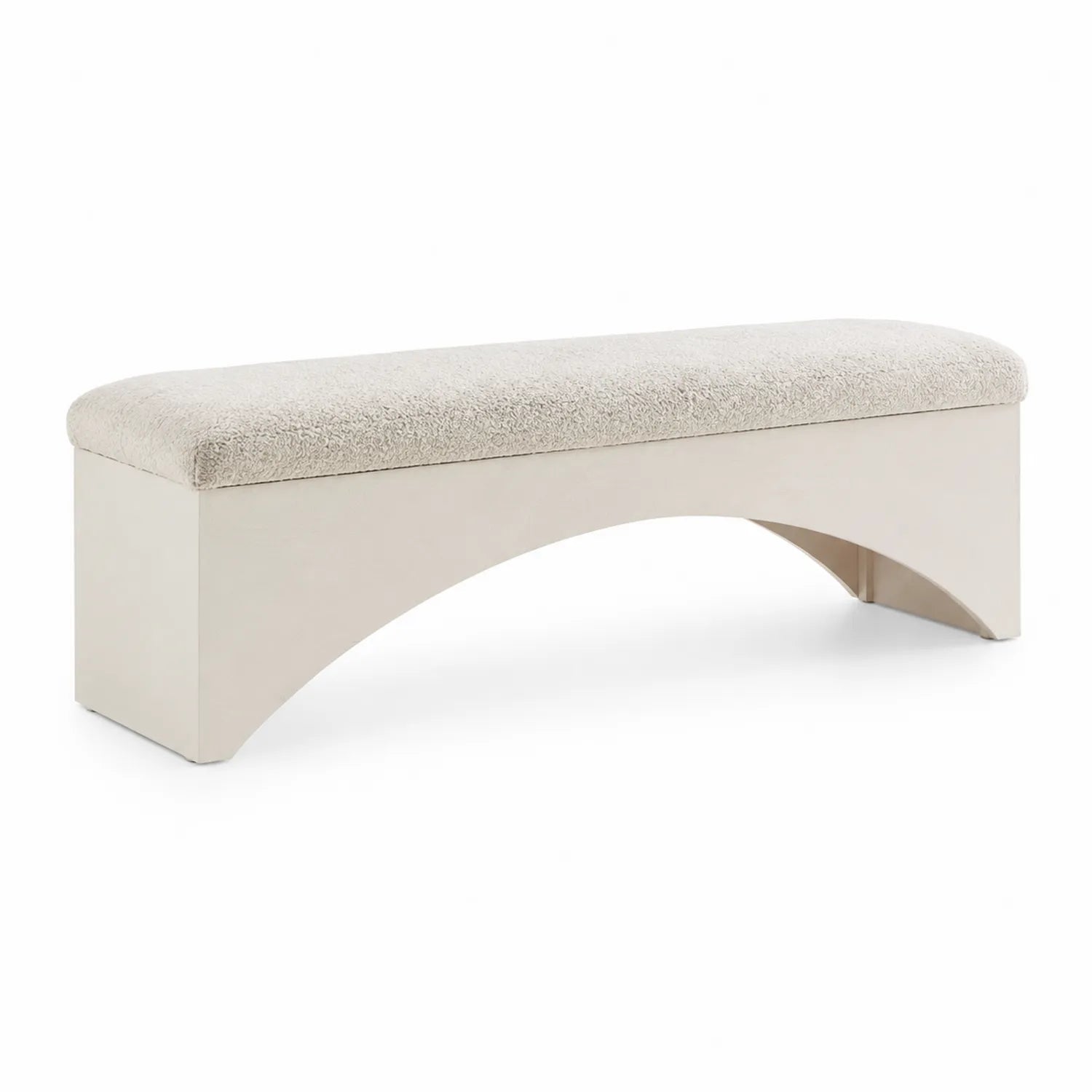 Bank Bouclé Stoff Beige 120 cm