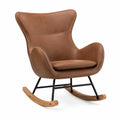 Schaukelstuhl Leder Braun 80 x 70 x 90 cm