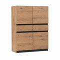 Sideboard aus Eichenfurnier mit 2 Türen und 4 Schubladen 120x40x160 cm Eiche