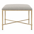 Polsterbank mit Metallgestell Beige und Gold