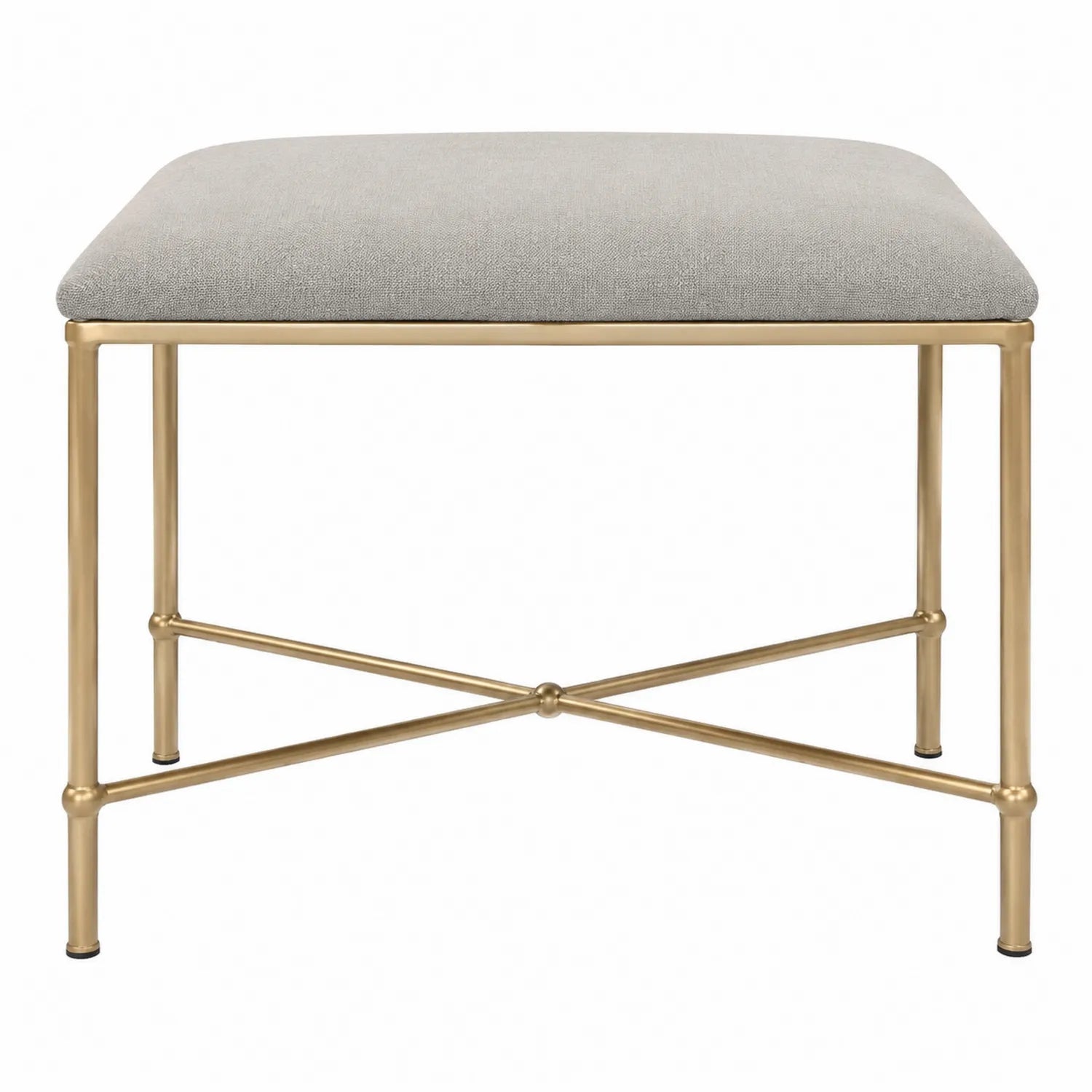 Polsterbank mit Metallgestell Beige und Gold