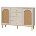Sideboard MDF mit Rattan Beige 120x40x80 cm