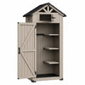 Garten Geräteschrank aus Kunststoff mit Regalen Beige