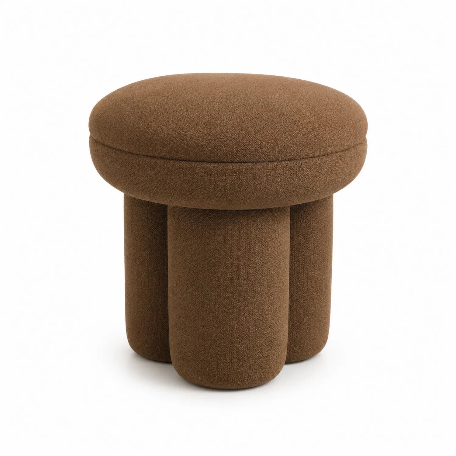 Runder Stoffhocker Braun 45x35 cm