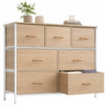 Kommode mit 7 Schubladen aus Holzoptik-MDF und Metallrahmen