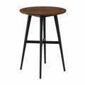 Runder Holztisch mit Metallbeinen, Ø 60 cm, Höhe 100 cm, Braun/Schwarz