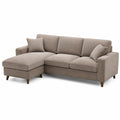Ecksofa L-Form Cord Beige 250x160 cm