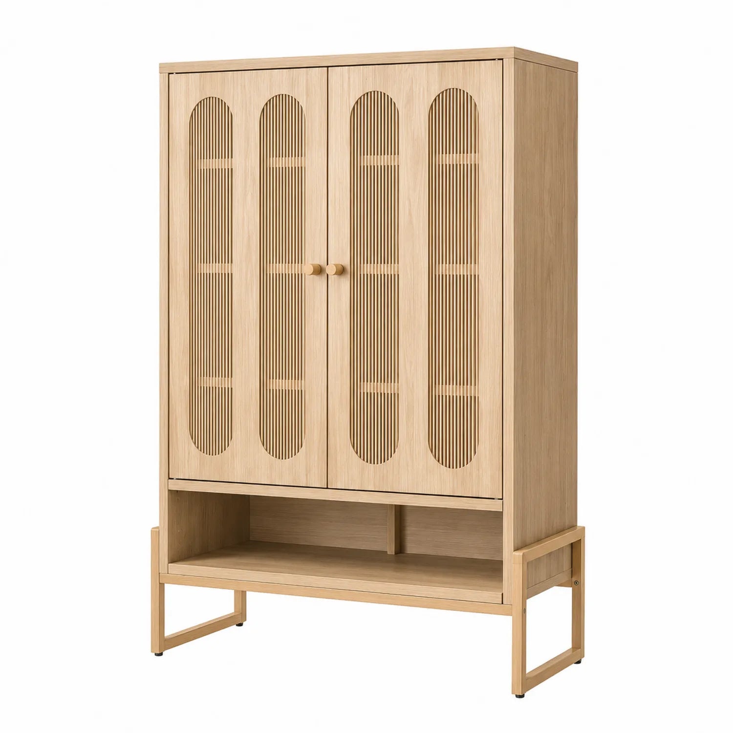 Schuhschrank aus Eichenholz mit Eichenfurnier 180x90x35 cm