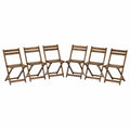 6er-Set Klappstühle Akazienholz Braun