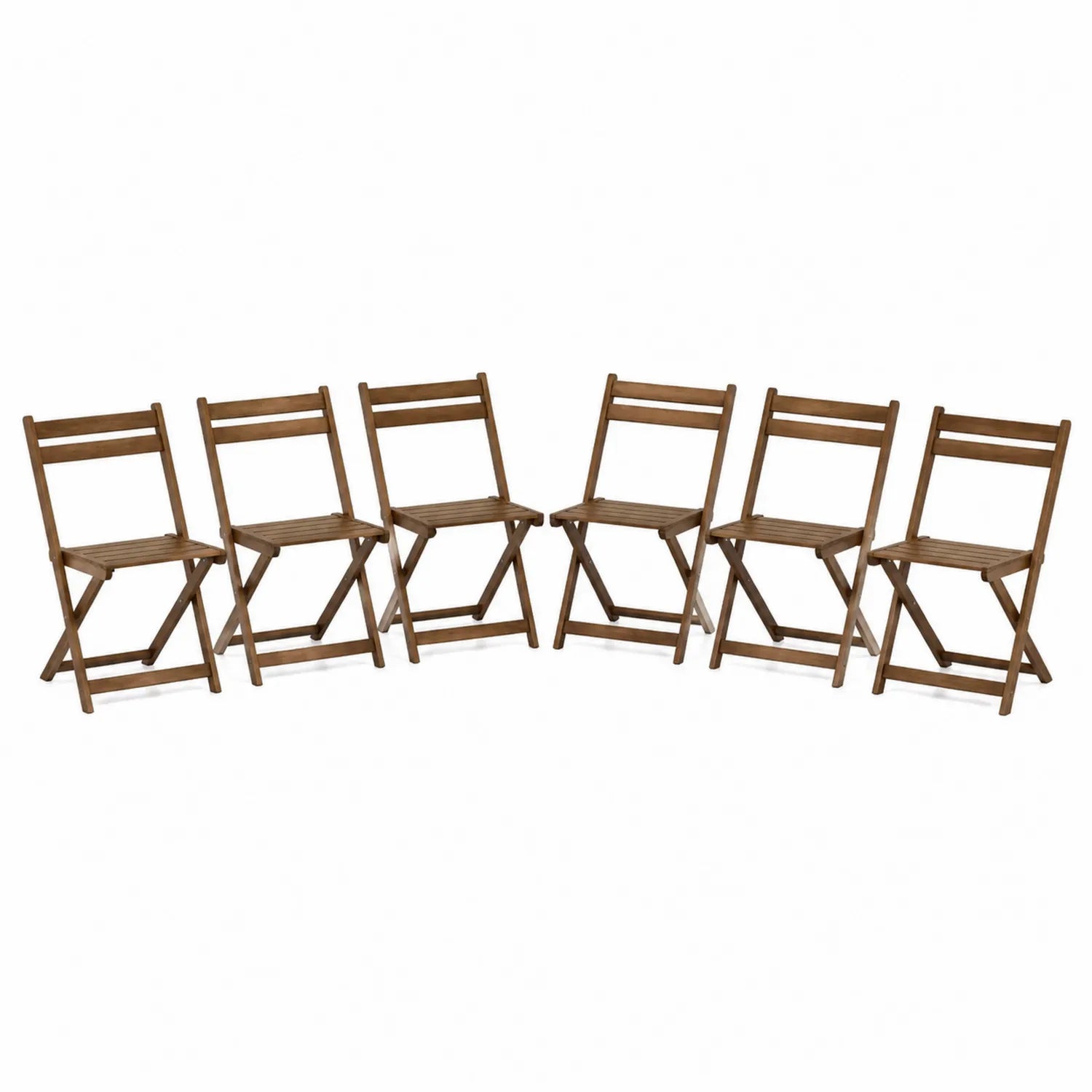 6er-Set Klappstühle Akazienholz Braun