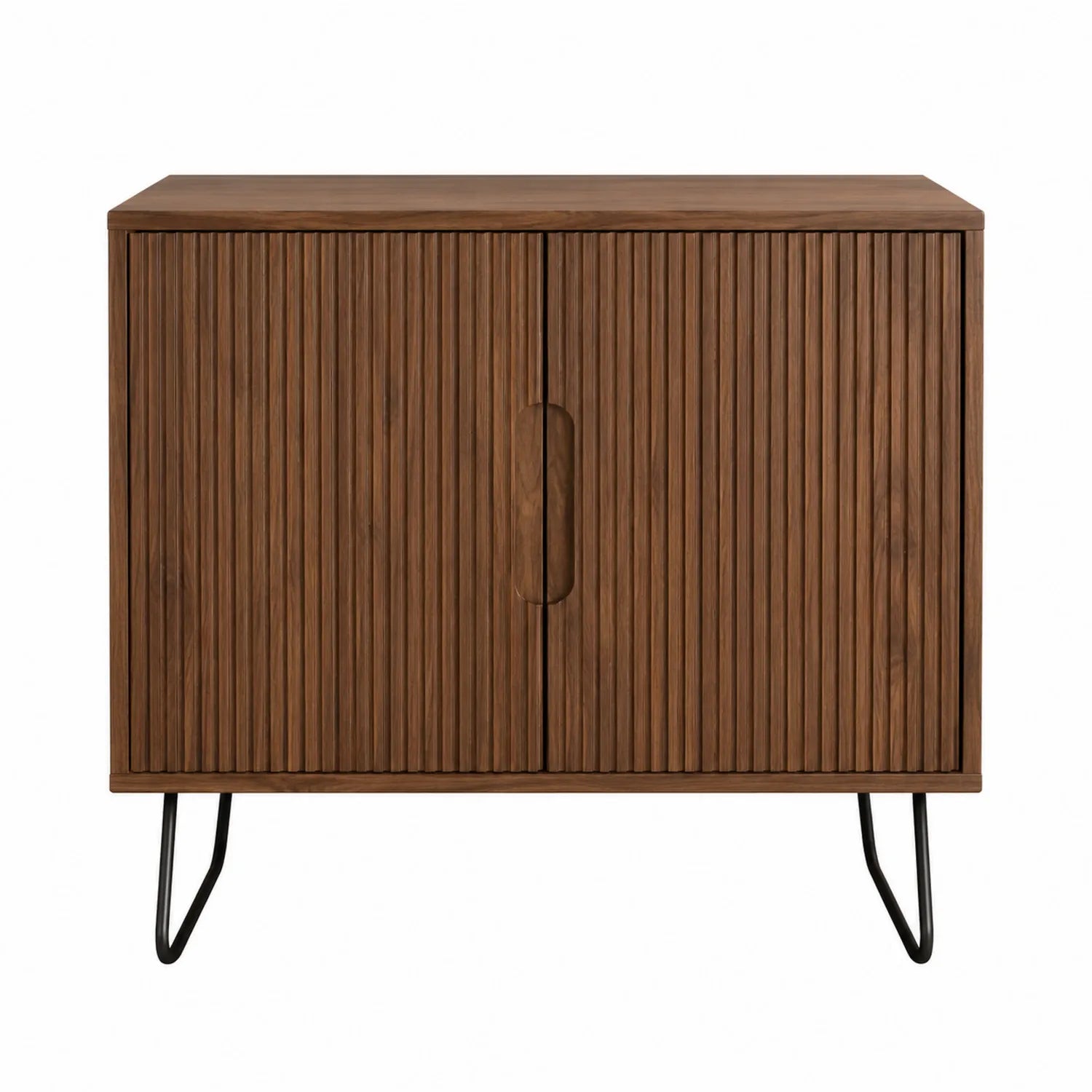Sideboard aus Walnussholz mit Metallbeinen