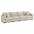 Modulares Sofa Set Leinen Beige 400cm