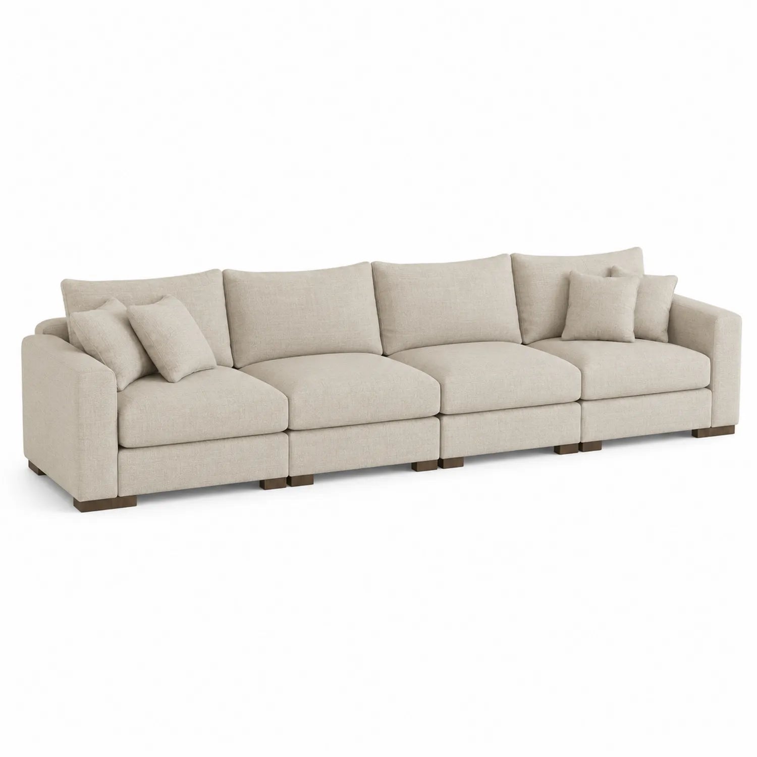 Modulares Sofa Set Leinen Beige 400cm