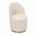 Runder Polstersessel mit Metallfuß in Creme