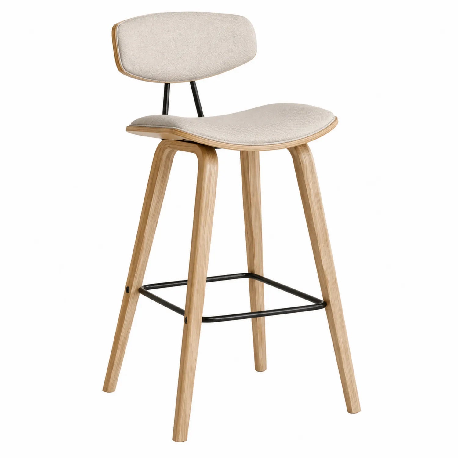 Barhocker Holz Eiche Beige