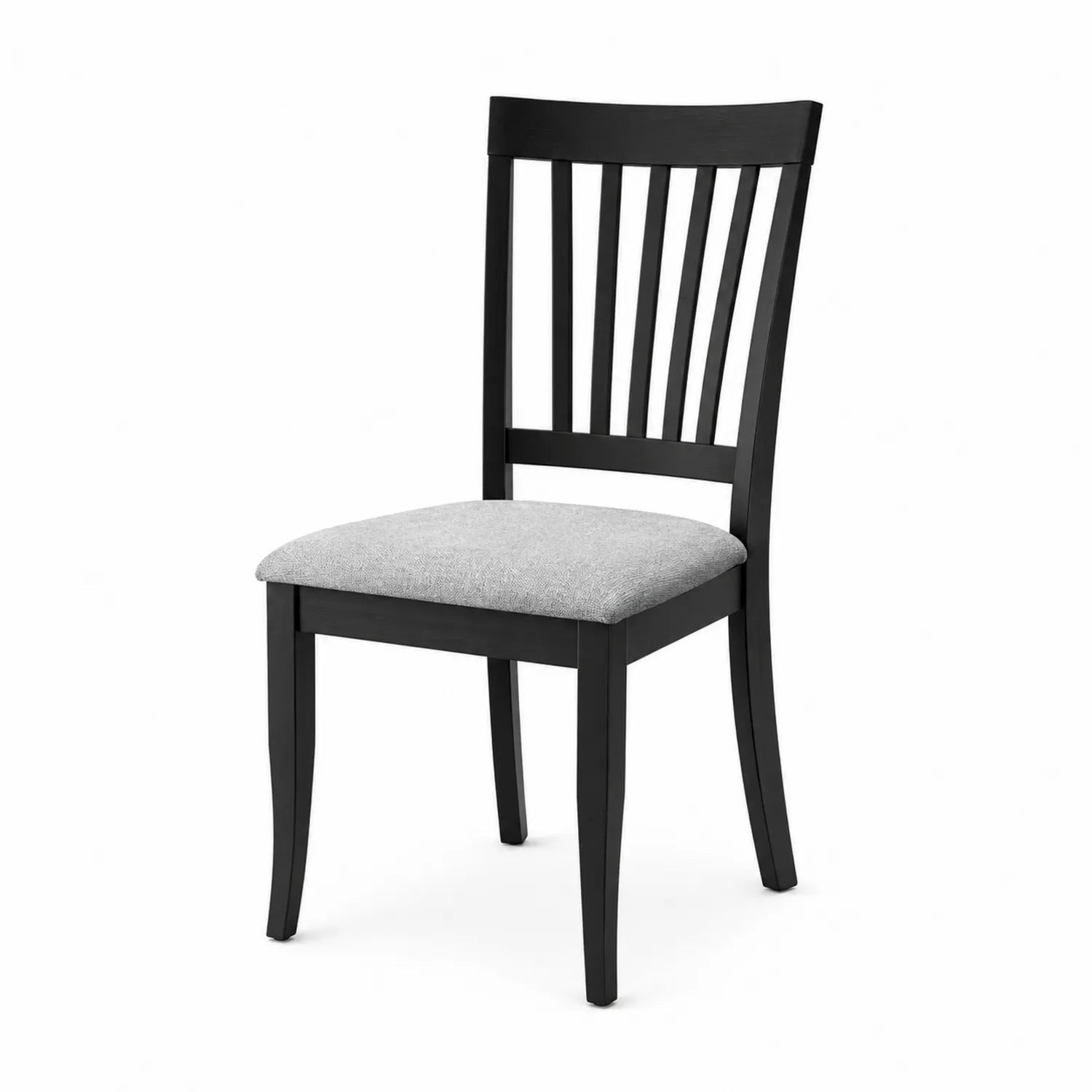 Esszimmerstuhl Holzrahmen Schwarz Polyester Grau