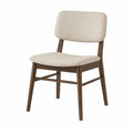 Esszimmerstuhl Holzrahmen Mikrofaser Beige