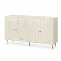 Sideboard Holz Weiß mit Metallfüße 160x40x80cm