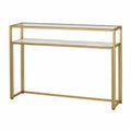 Konsolentisch aus gehärtetem Glas und Metall Gold 120cm x 35cm x 75cm
