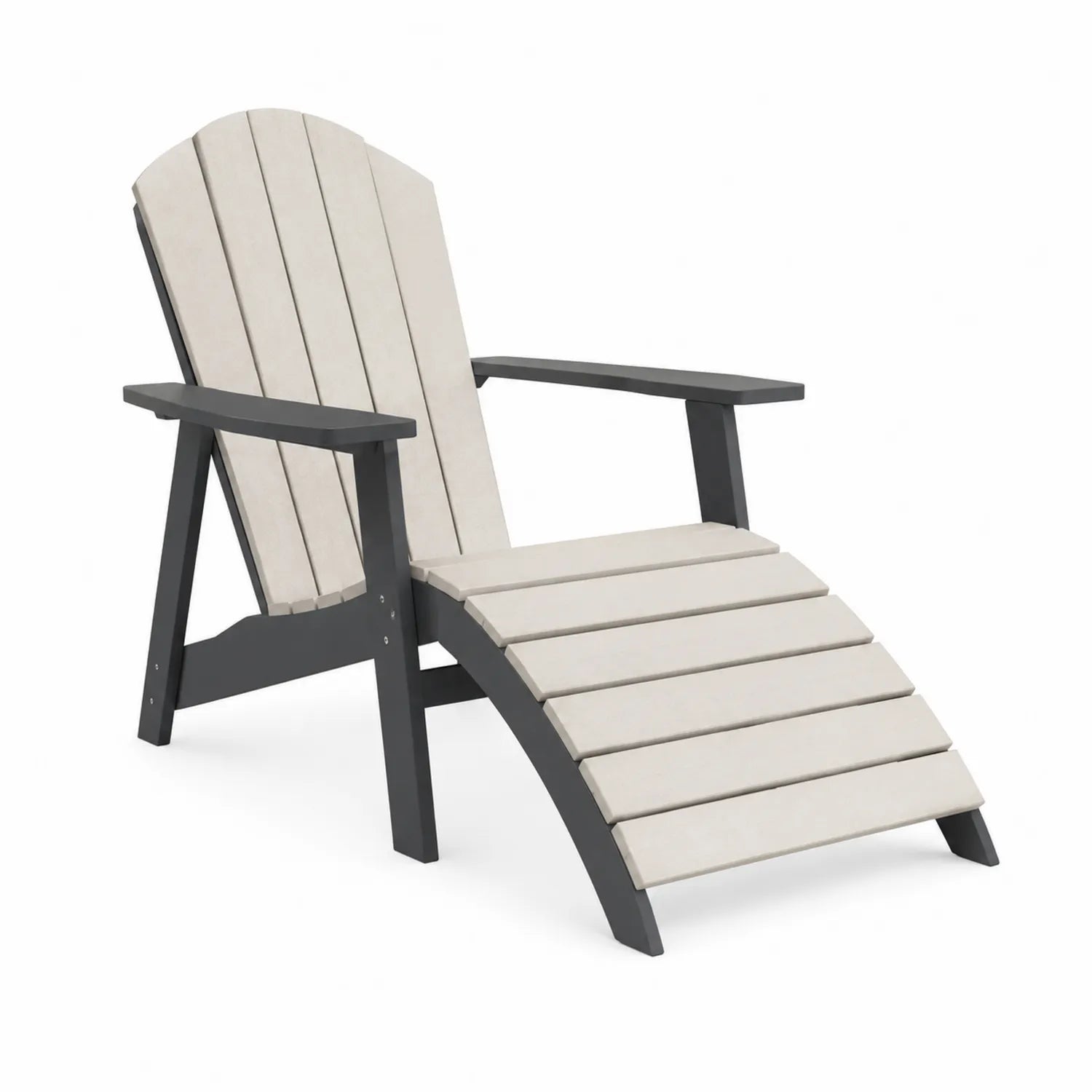 Adirondack Gartenstuhl aus Holz Beige und Schwarz