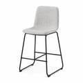 Barhocker aus Polyestergewebe Grau mit Metallgestell