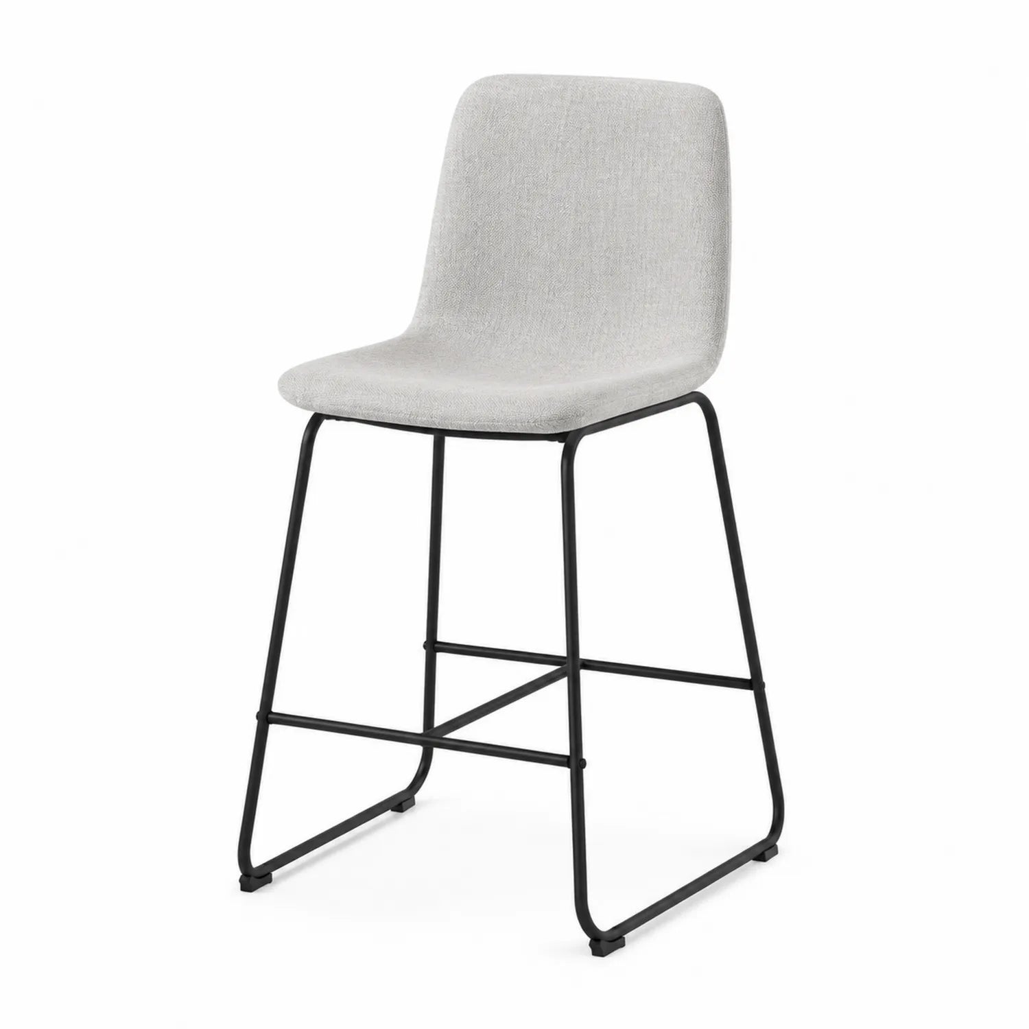 Barhocker aus Polyestergewebe Grau mit Metallgestell