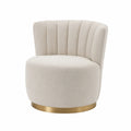 Stoffstuhl Beige mit Metallbasis