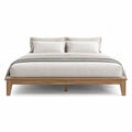 Holzbett aus Eiche Beige mit Kissen 200x200 cm