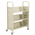 Beiger Metallrollwagen mit 3 Ebenen 100x45x35cm