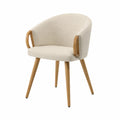Esszimmerstuhl Stoffbezug mit Holzelementen Beige 81cm