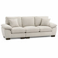 Dreiersofa aus Stoff in Beige mit Kissen, 230 cm