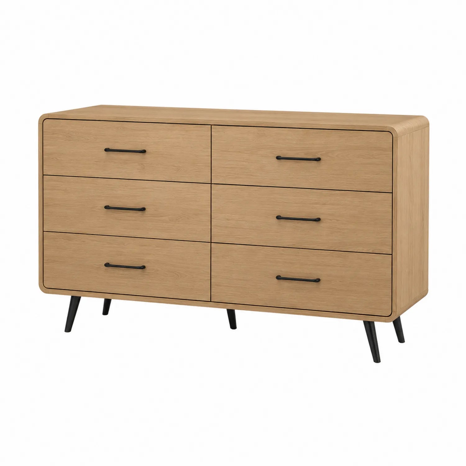 Holz Kommode mit 6 Schubladen in Eicheoptik