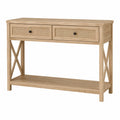 Konsolentisch Holz Rattan Natur 100x30x80cm