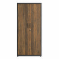 Hochschrank aus MDF Holzoptik mit schwarzem Metallrahmen 200 cm