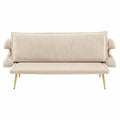Sofa aus Kordstoff Beige mit Goldenen Metallbeinen 200 cm