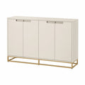 Sideboard aus MDF mit Metallrahmen, 120x40x80 cm, Beige