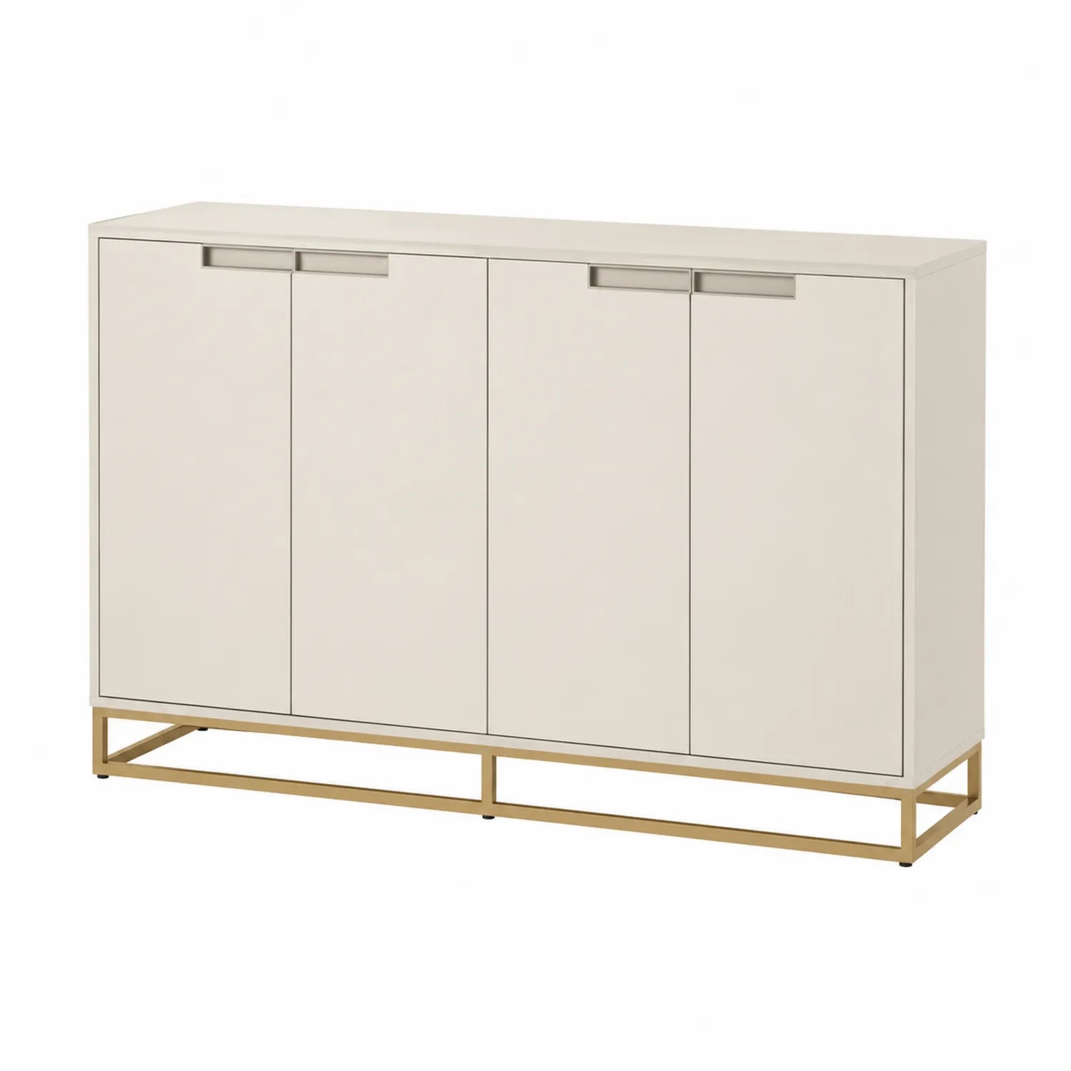 Sideboard aus MDF mit Metallrahmen, 120x40x80 cm, Beige