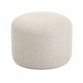 Runder Stoffhocker Beige 40 cm