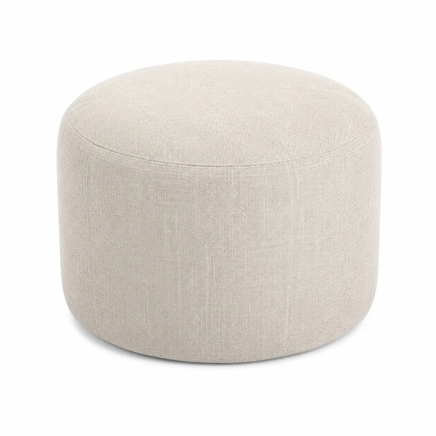 Runder Stoffhocker Beige 40 cm