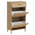 Schuhschrank Holz Eiche mit Metallgriffen